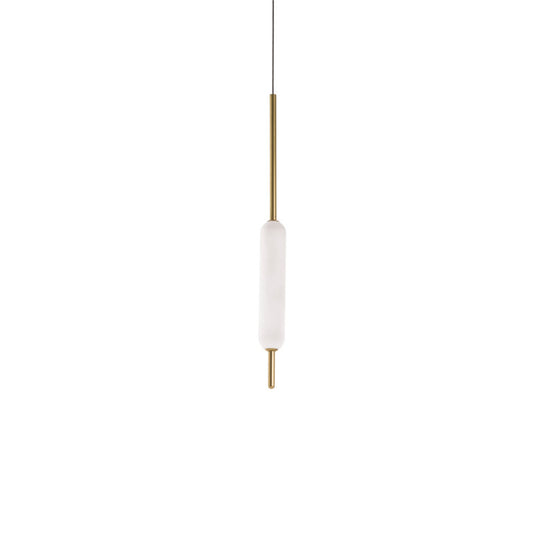 Typha Pendant in Natural Brass with White Borosilicate Glass