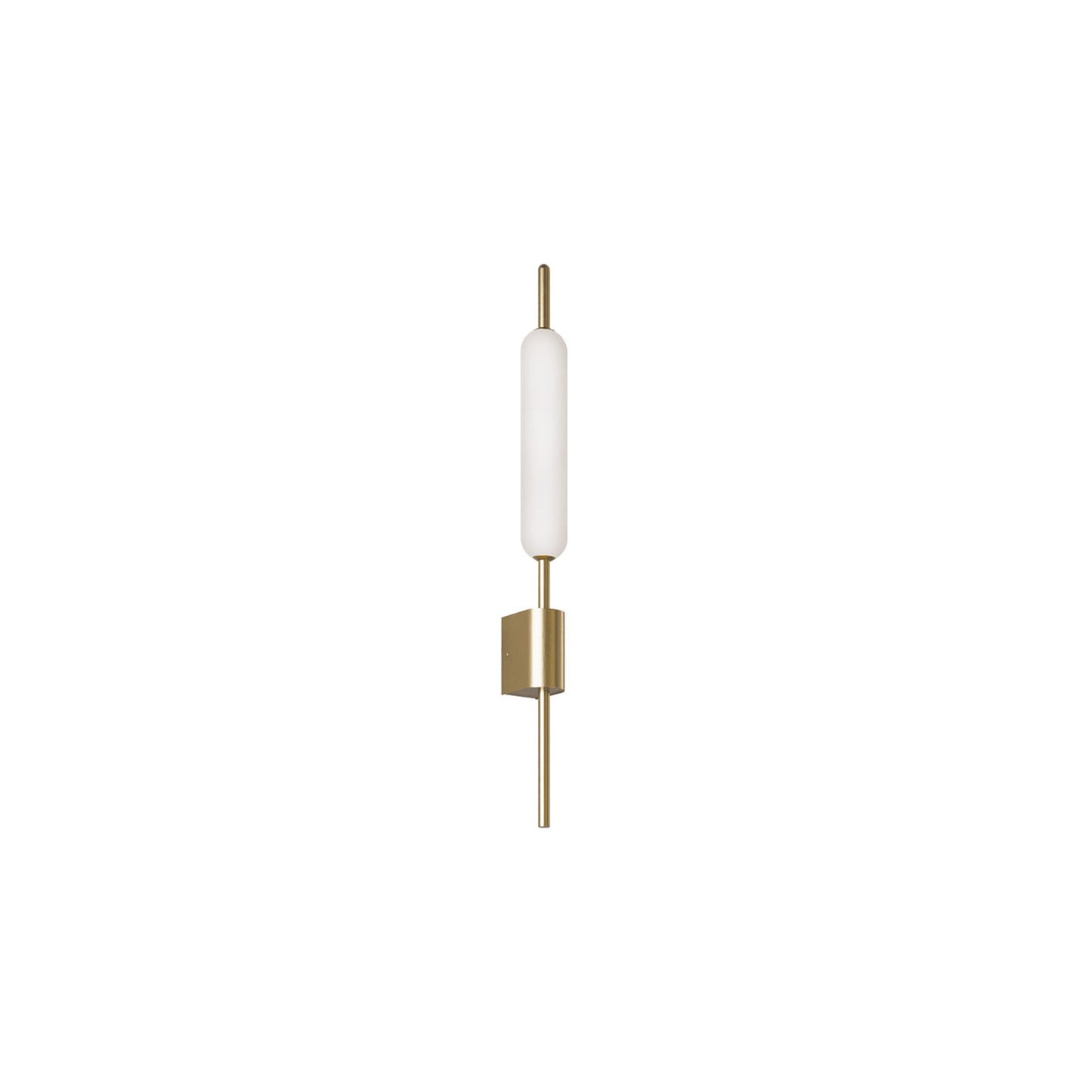 Typha Wall Light in Natural Brass with White Borosilicate Glass