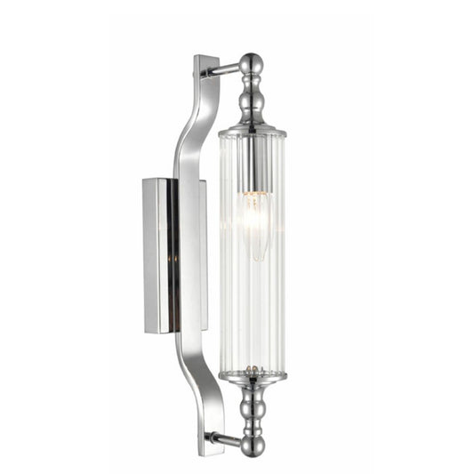 Wall Bracket IP44 With Clear Ribbed Glass