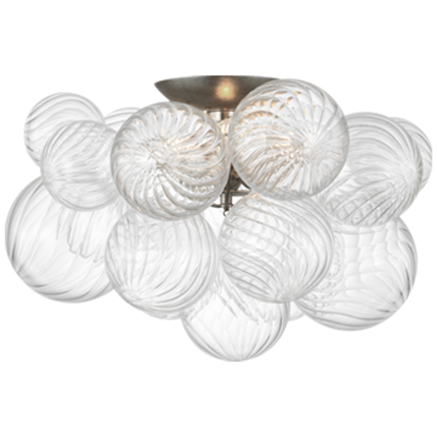 Talia Semi-Flush Mount with Clear Swirled Glass