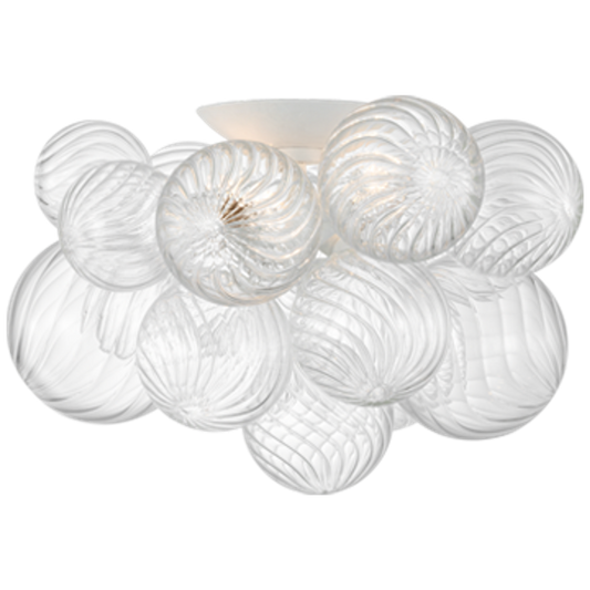 Talia Semi-Flush Mount with Clear Swirled Glass