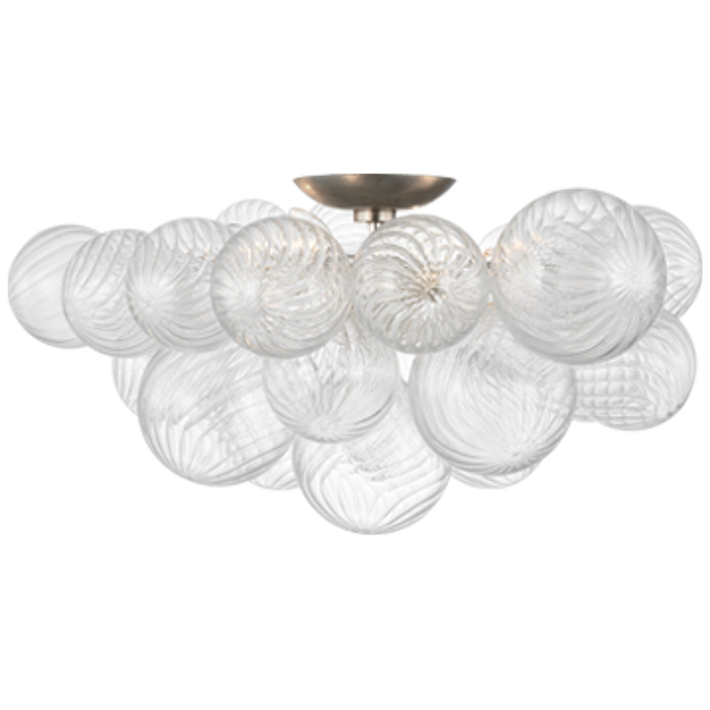 Talia Semi-Flush Mount with Clear Swirled Glass