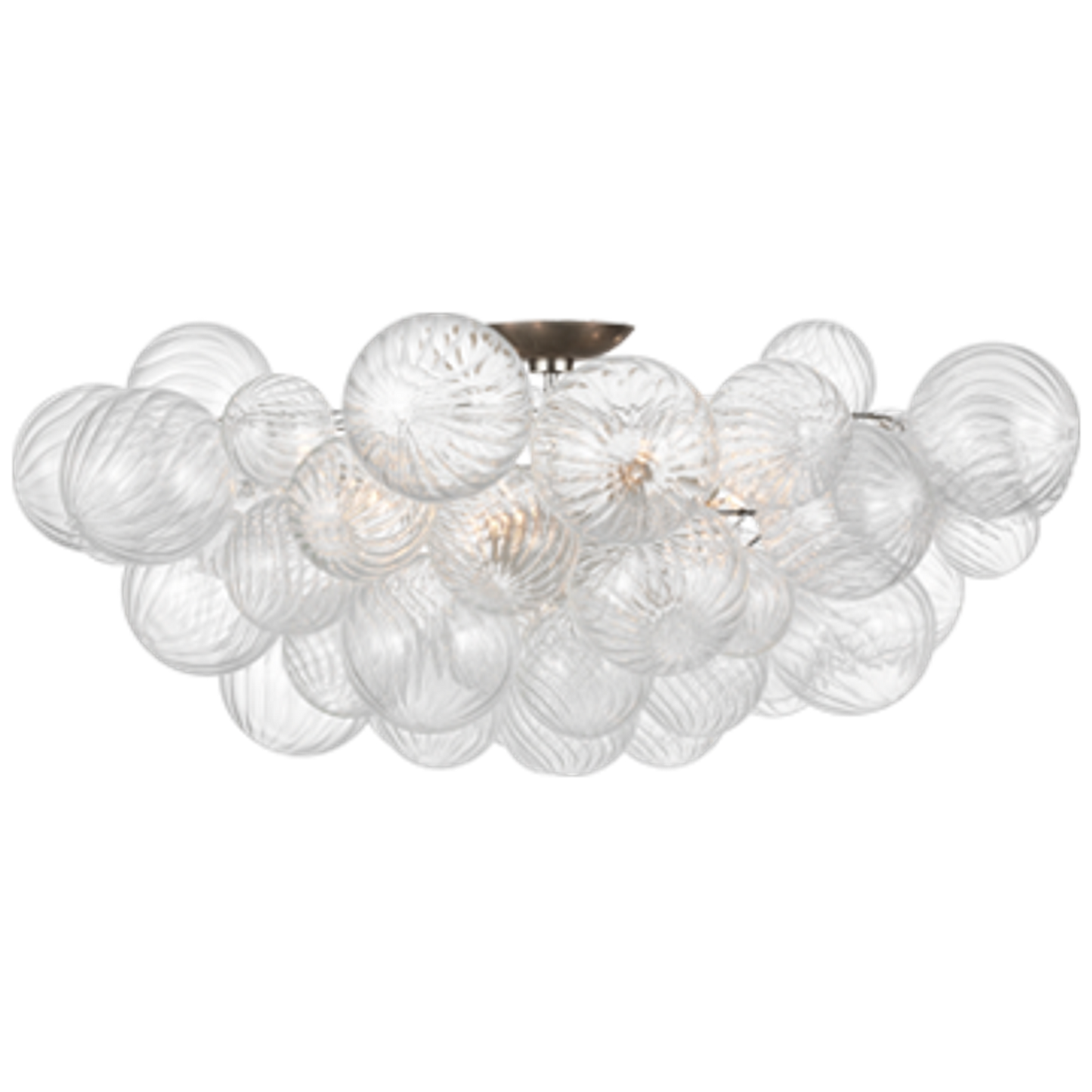 Talia Semi-Flush Mount with Clear Swirled Glass