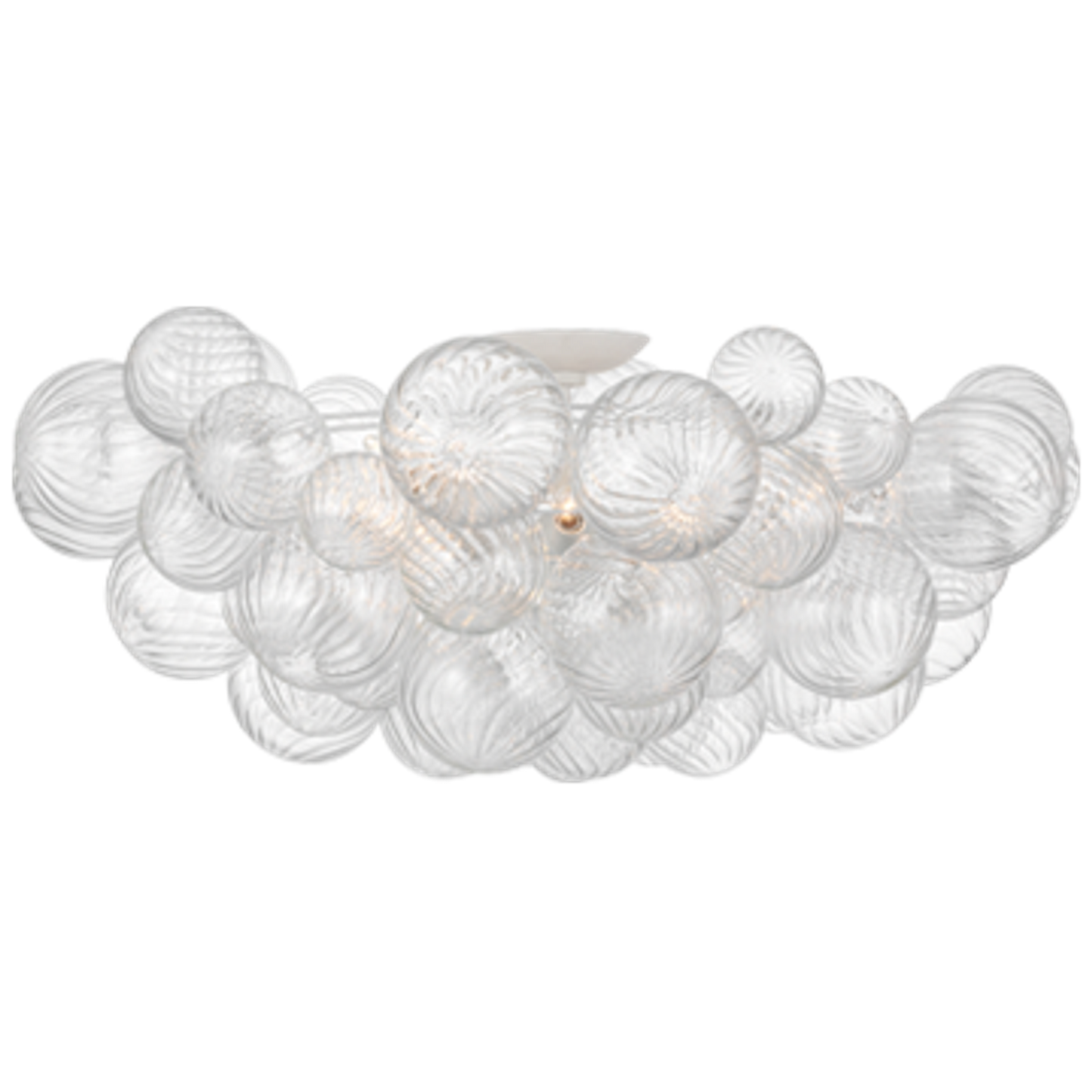 Talia Semi-Flush Mount with Clear Swirled Glass