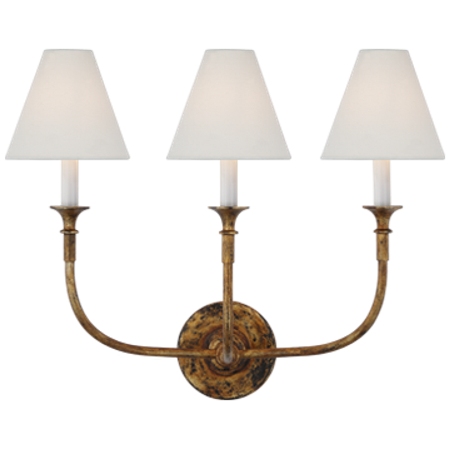 Piaf Triple Sconce with Linen Shade