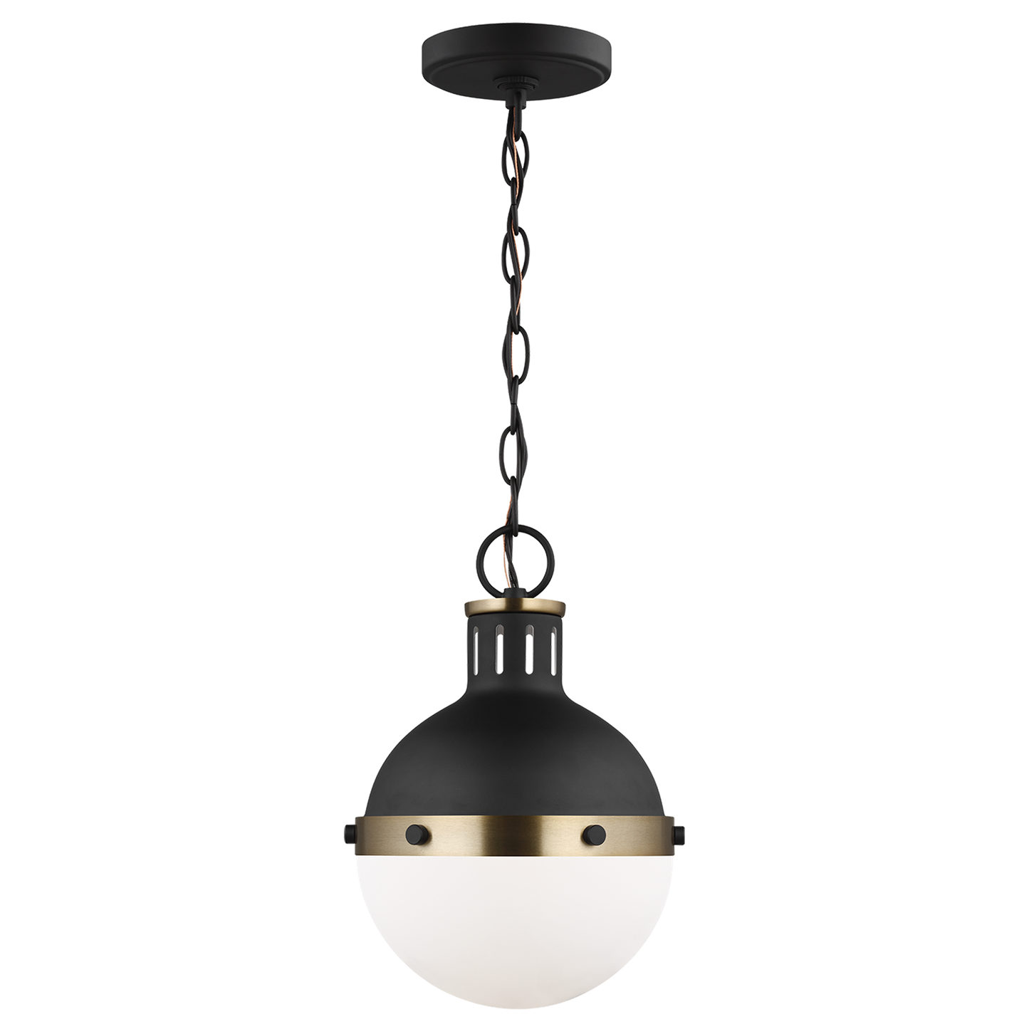 Hanks One Light Mini Pendant with White Glass