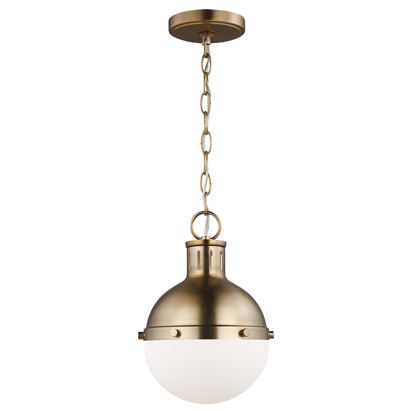 Hanks One Light Mini Pendant with White Glass