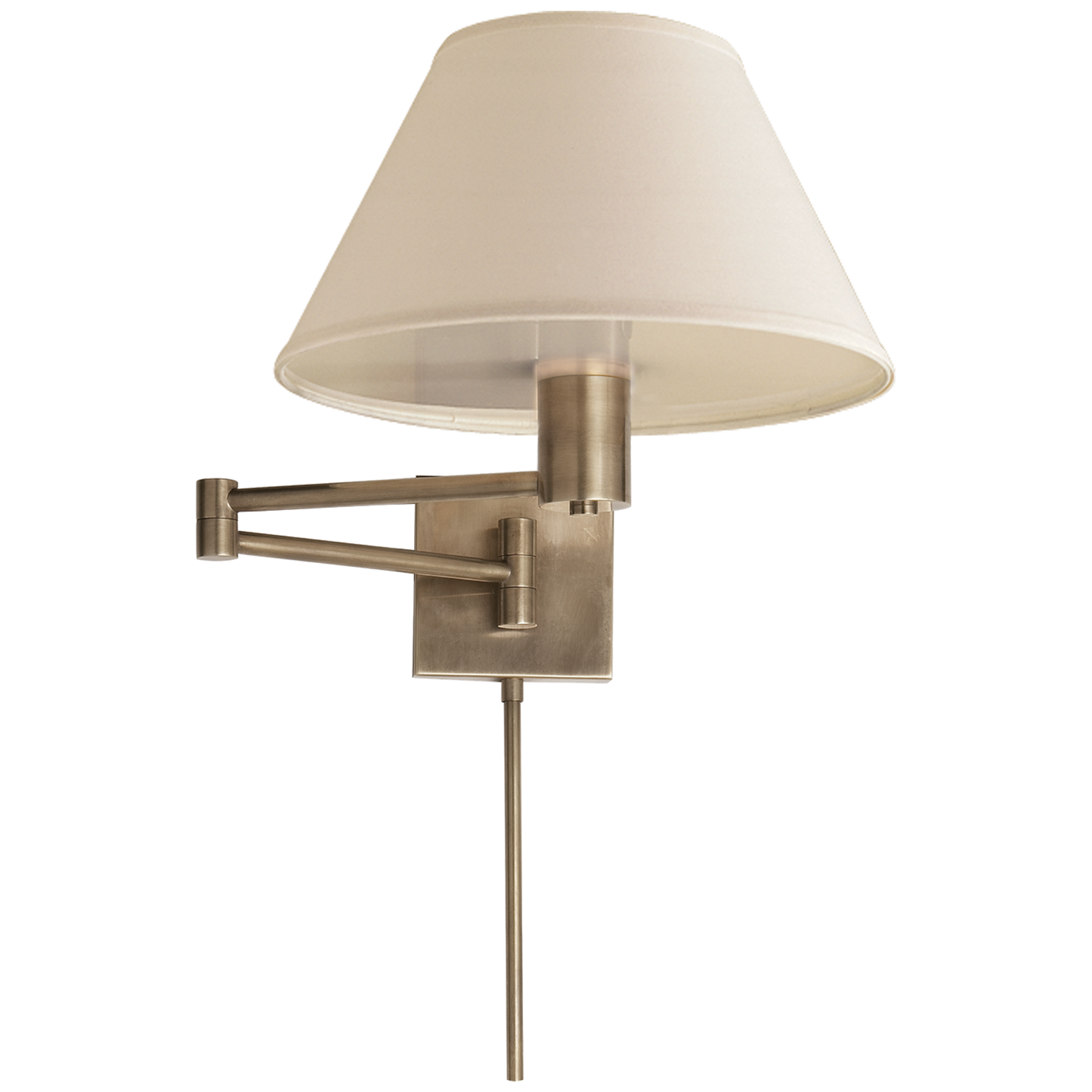 Classic Swing Arm Wall Lamp with Linen Shade