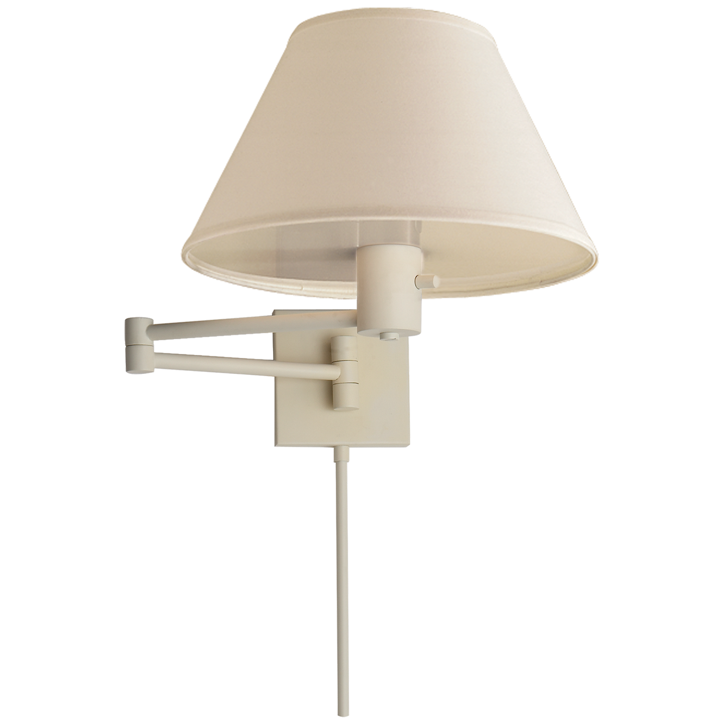 Classic Swing Arm Wall Lamp with Linen Shade