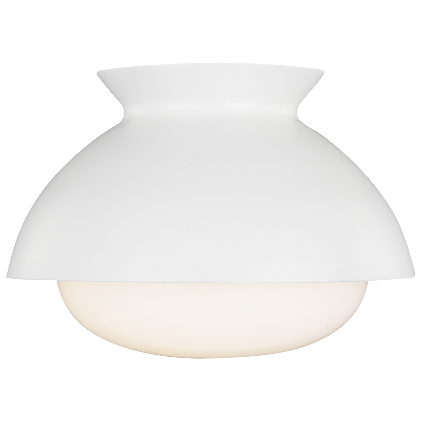 Lucerne One Light Flush Mount with White Glass