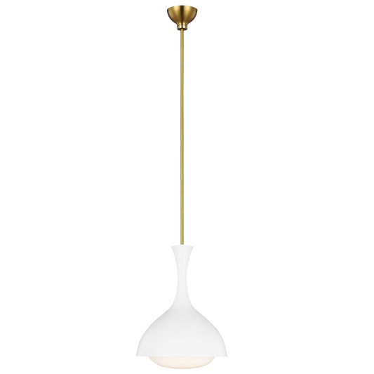 Lucerne One Light Small Pendant with White Glass