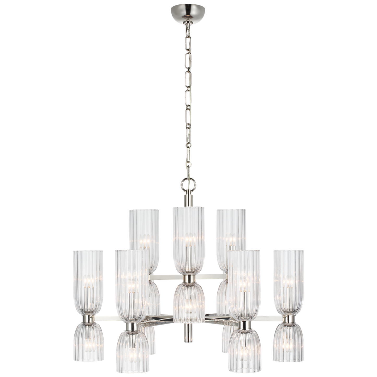 Asalea Medium Two-Tier Chandelier with Clear Glass