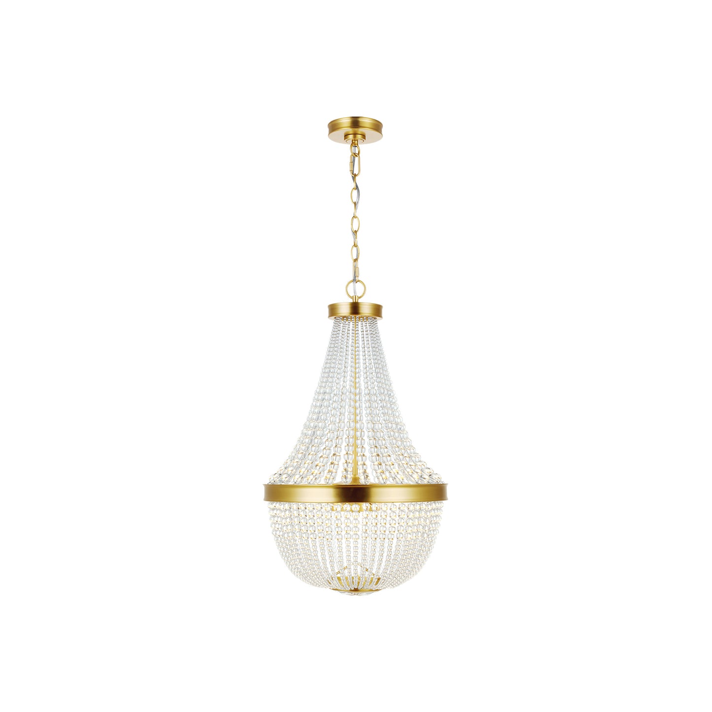 Summerhill Pendant in Burnished Brass with Clear Glass