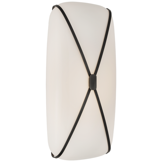 Fondant Linear Bath Sconce with White Glass