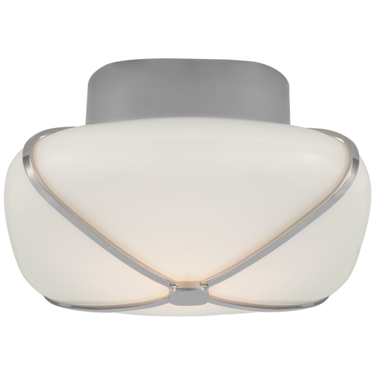 Fondant Flush Mount with White Glass