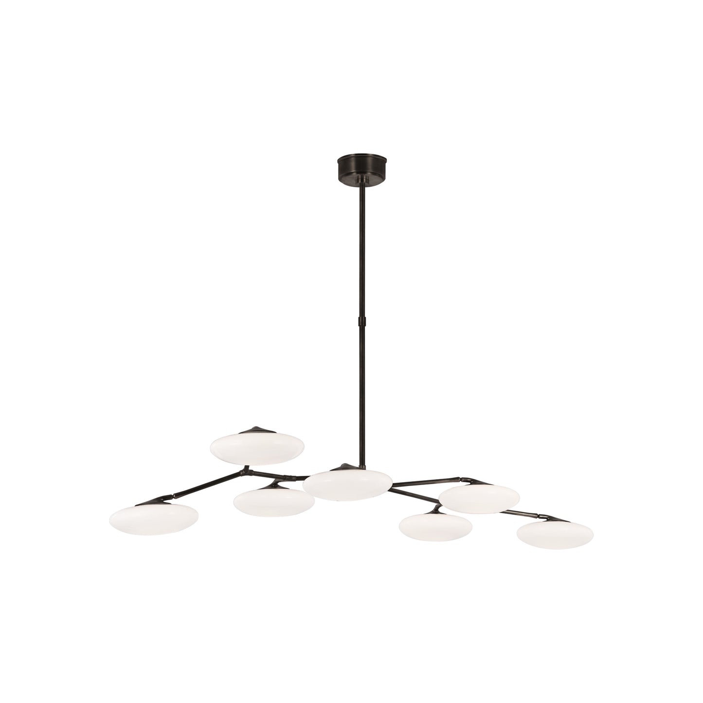 Brindille XL Articulating Linear Pendant with White Glass