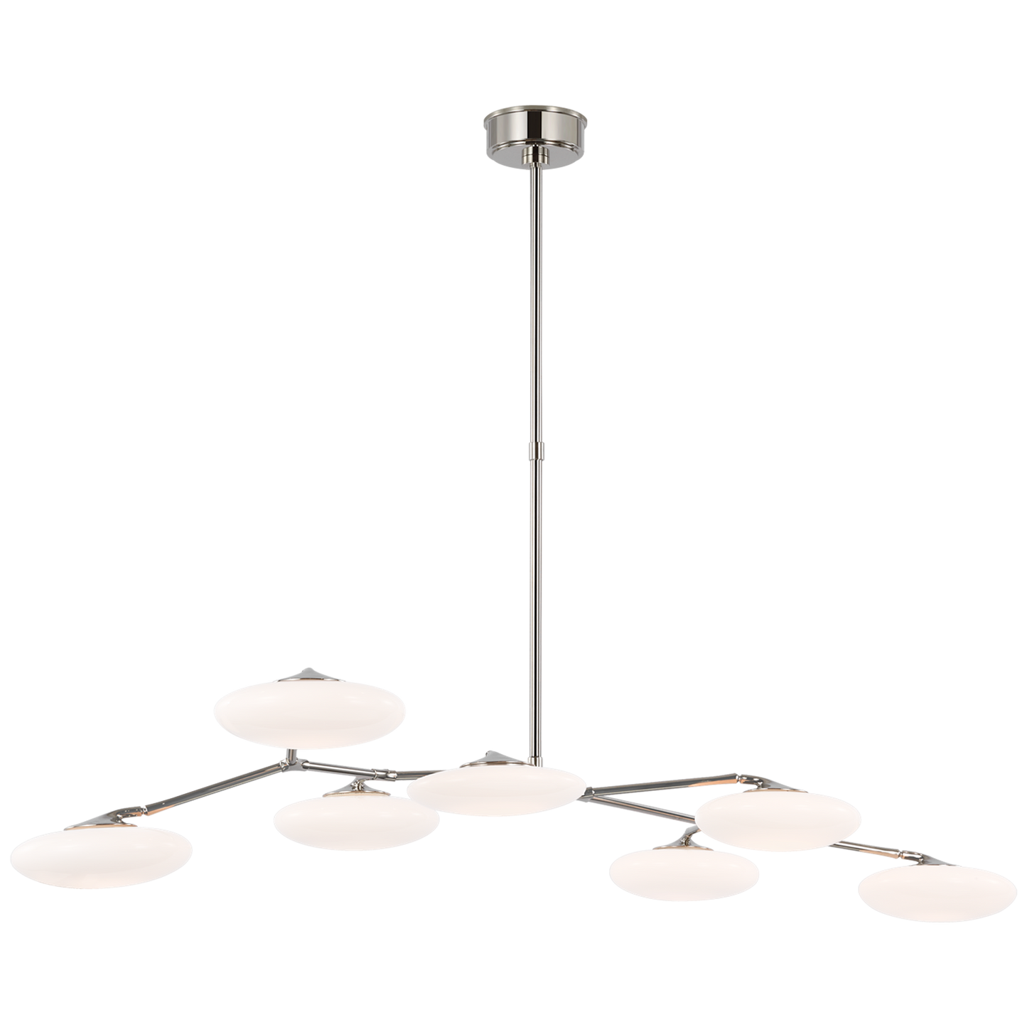 Brindille XL Articulating Linear Pendant with White Glass