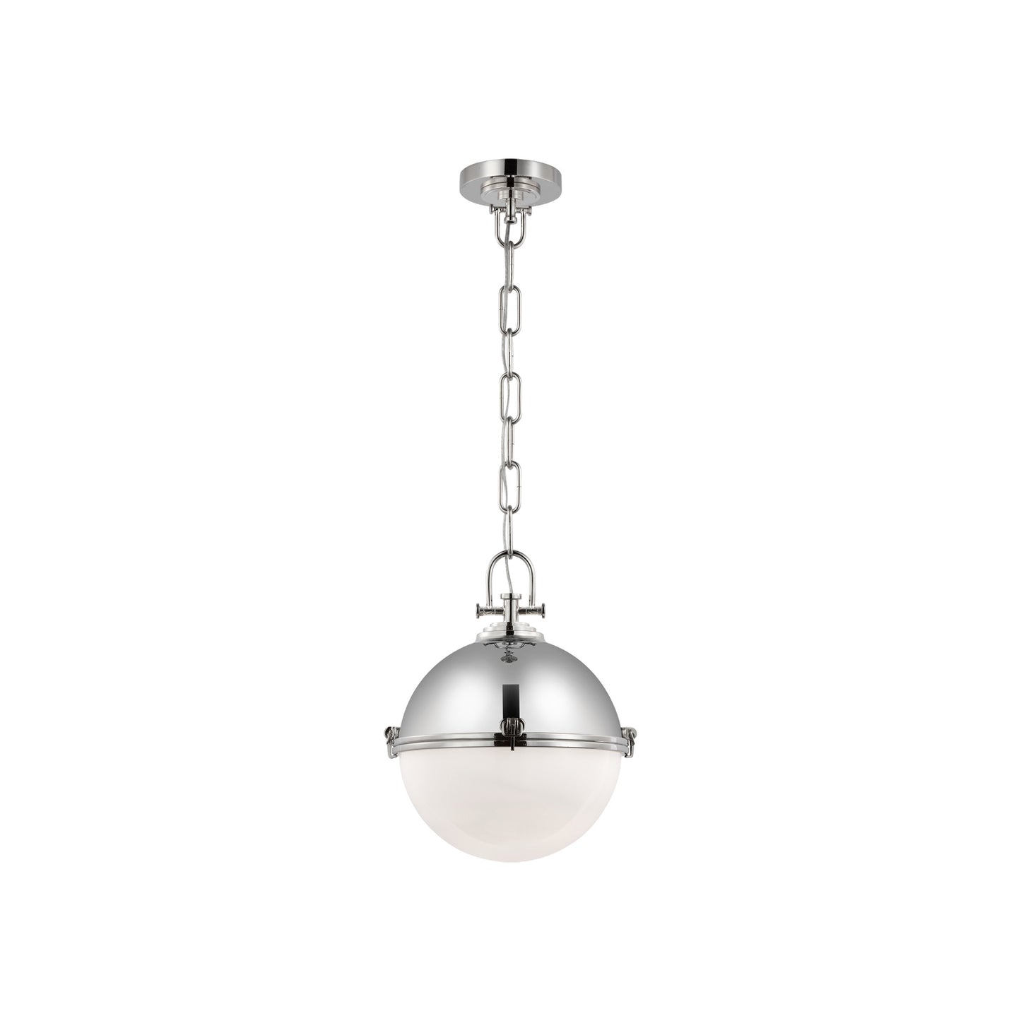 Adrian Globe Pendant with White Glass