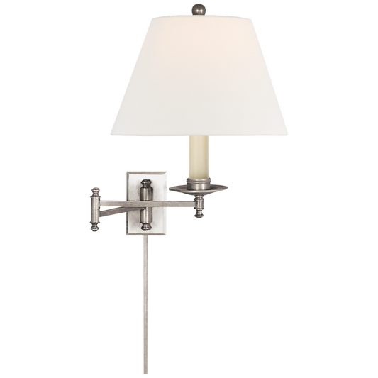 Dorchester Swing Arm Wall Light with Linen Shade