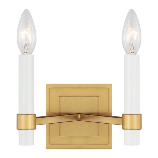 Marston Double Wall Sconce in Burnished Brass