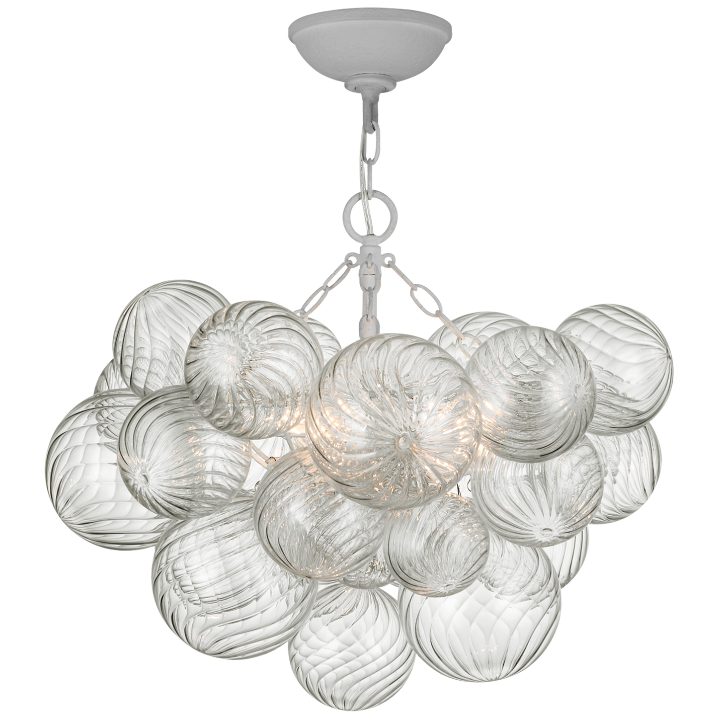 Talia Semi-Flush Mount with Clear Swirled Glass