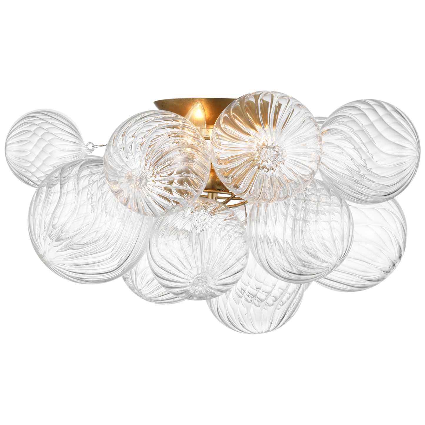 Talia Semi-Flush Mount with Clear Swirled Glass