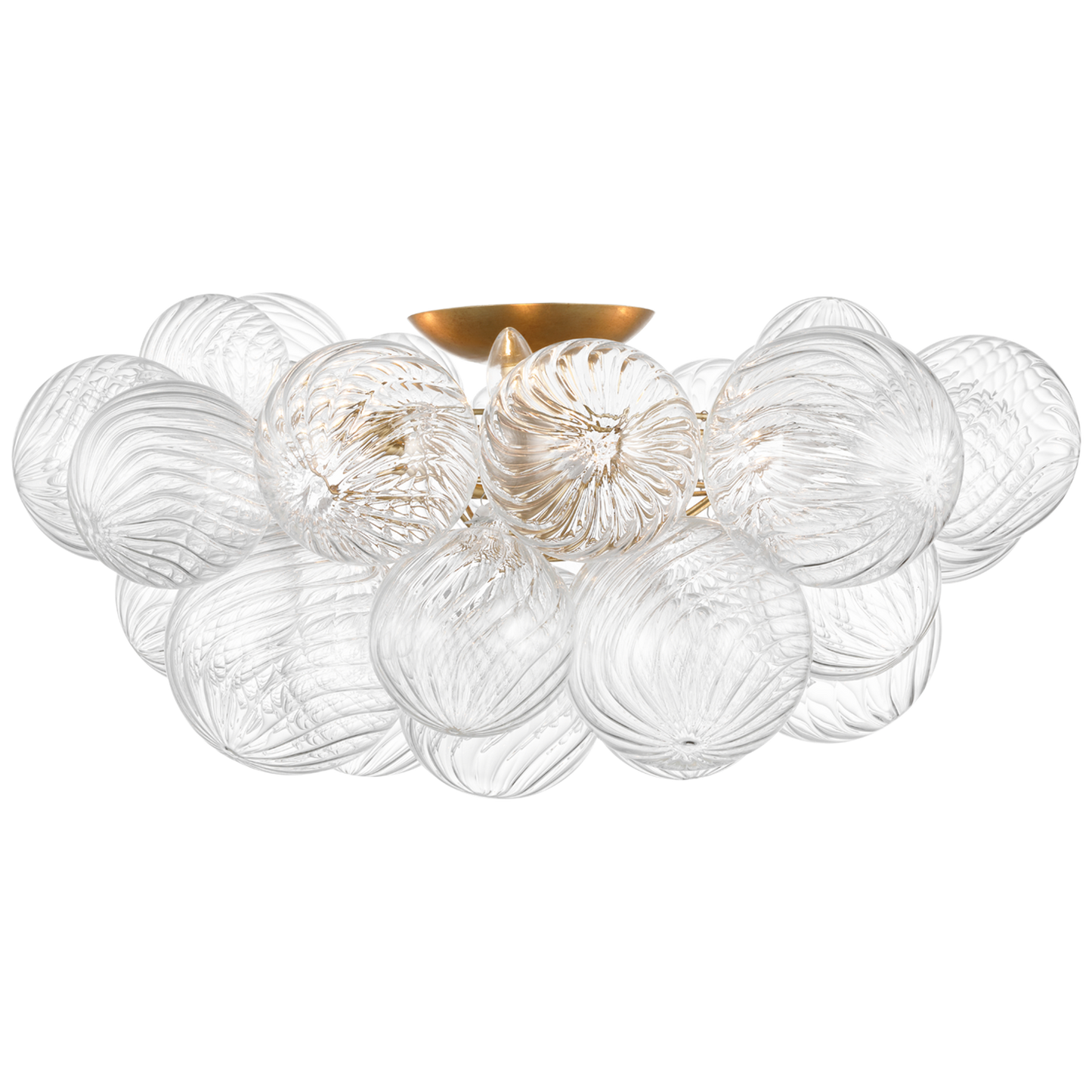 Talia Semi-Flush Mount with Clear Swirled Glass