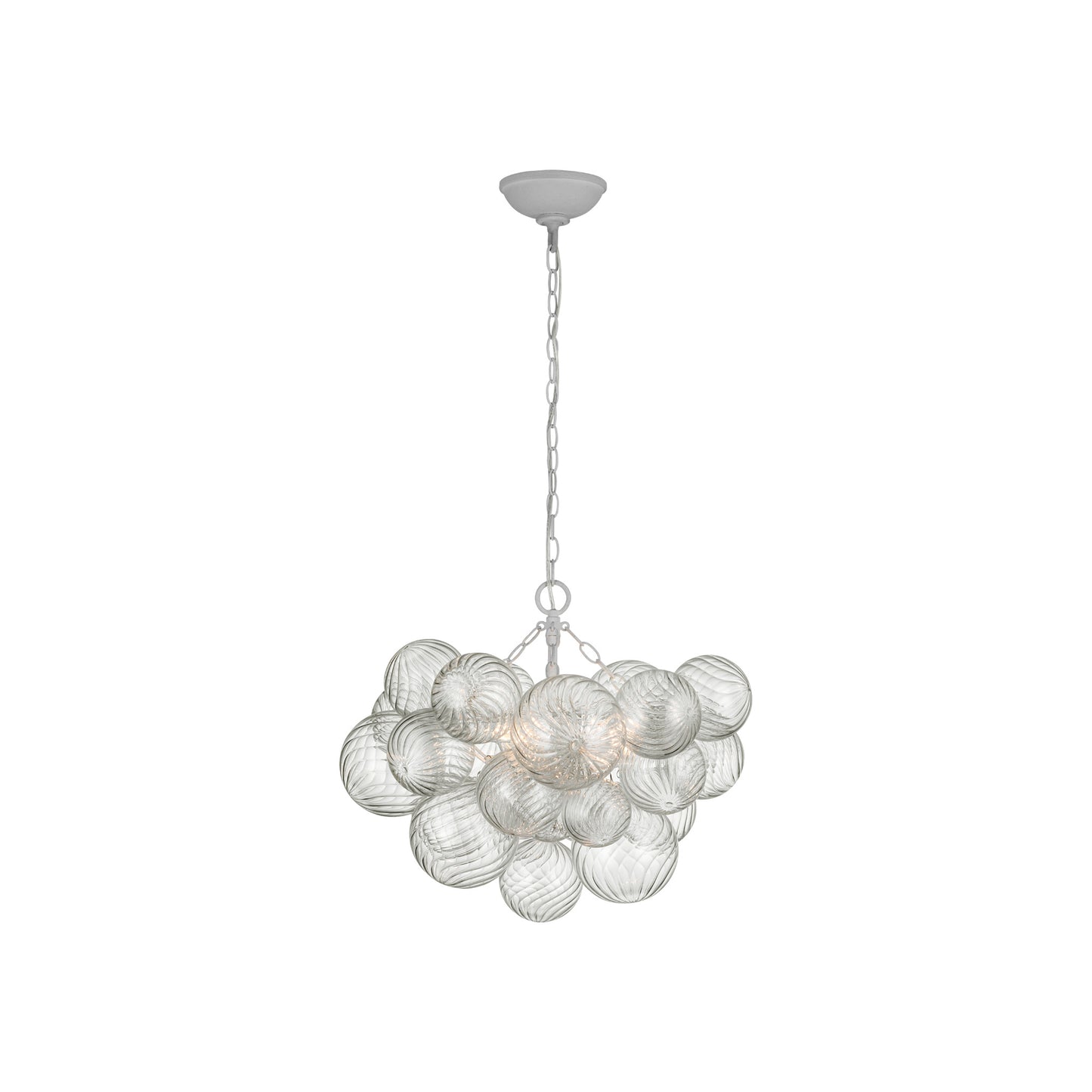 Talia Pendant with Clear Swirled Glass