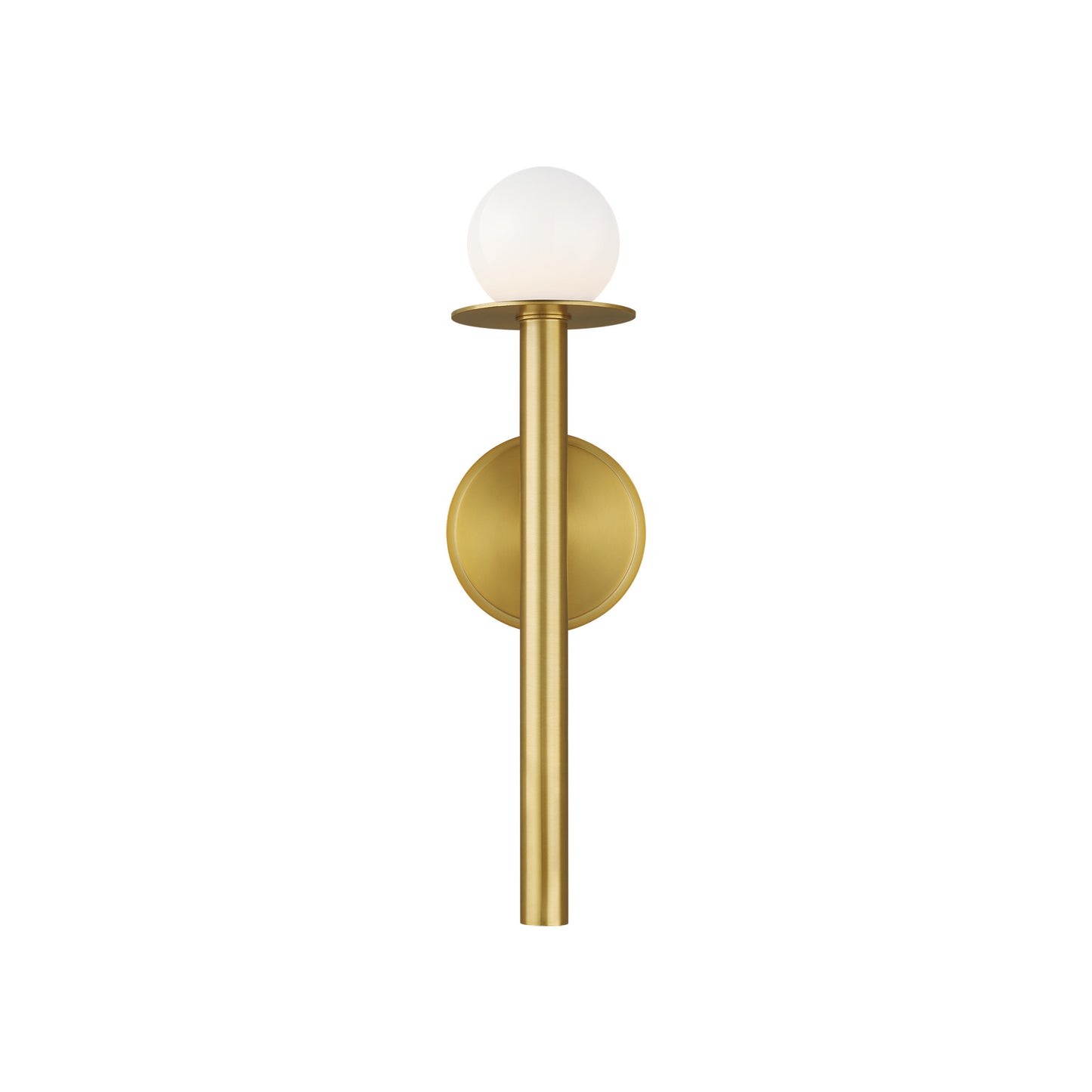 Nodes Sconce in Burnished Brass with White Glass