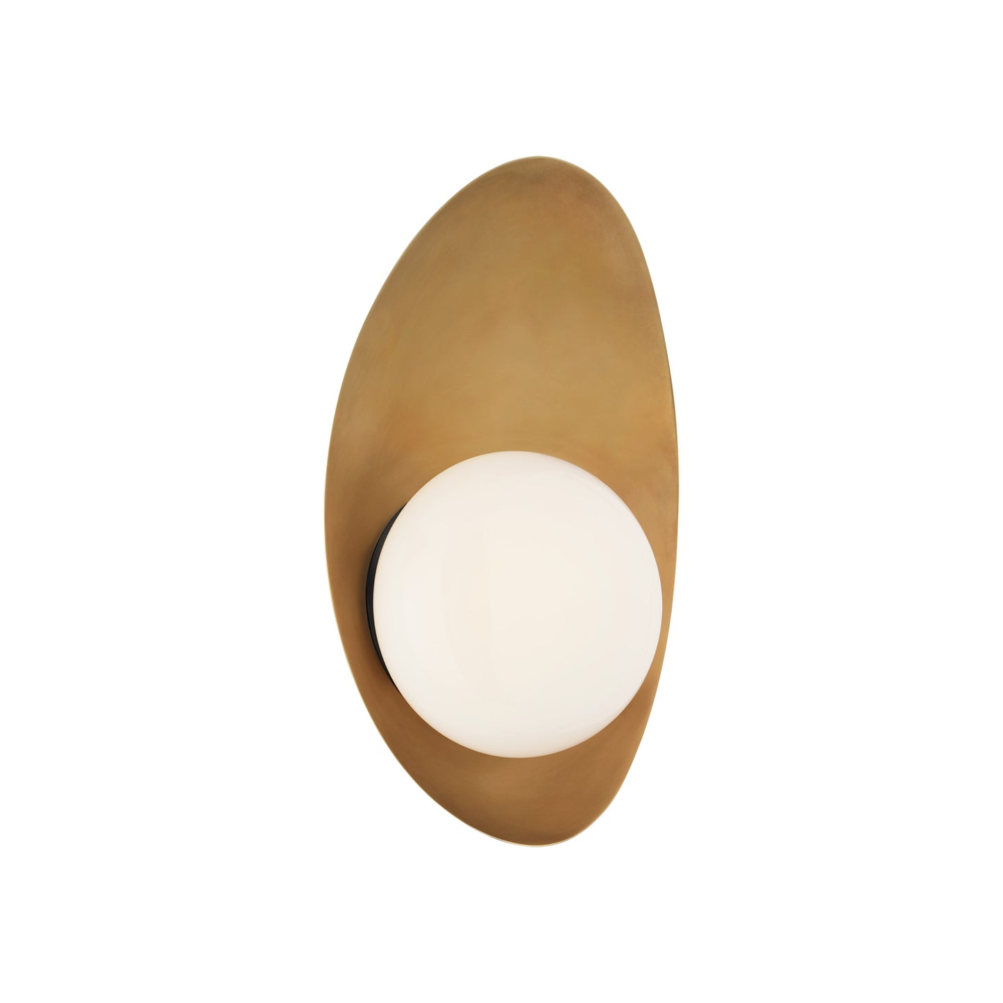 Nouvel Small Sconce in Bronze and Antique-Burnished Brass with White Glass