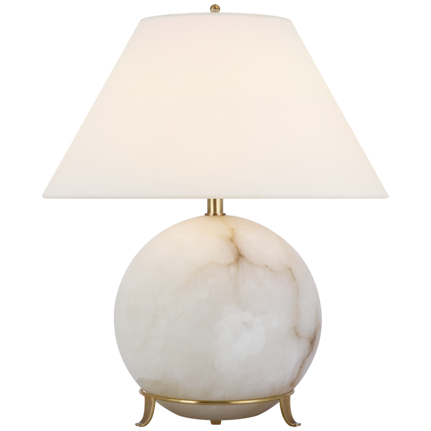 Price Small Table Lamp in Alabaster with Linen Shade