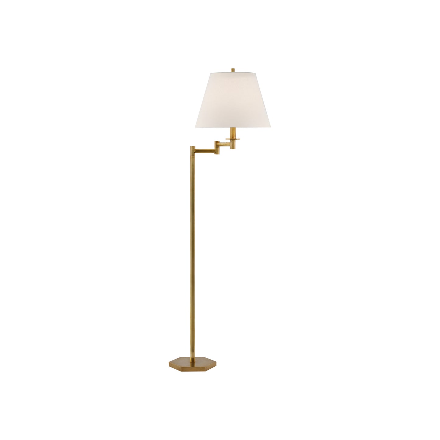 Olivier Large Swing Arm Floor Lamp with Linen Shade