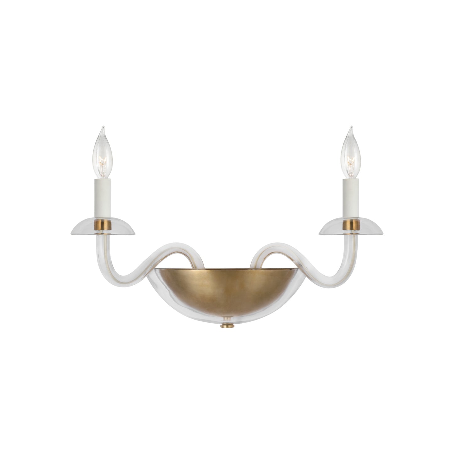 Brigitte Small Double Sconce with Clear Glass