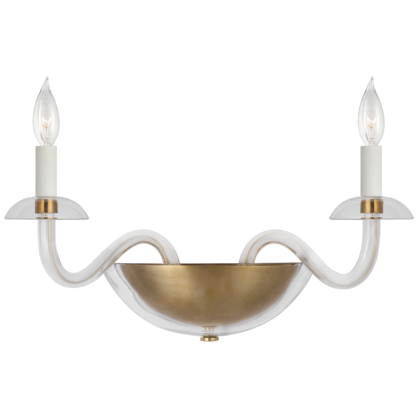 Brigitte Small Double Sconce with Clear Glass