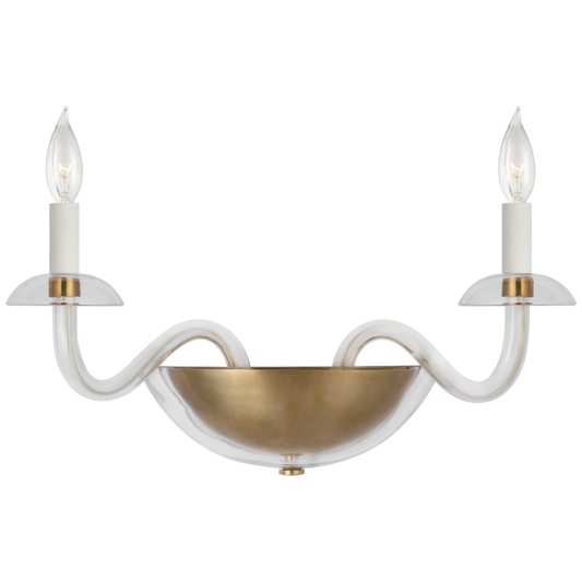 Brigitte Small Double Sconce with Clear Glass