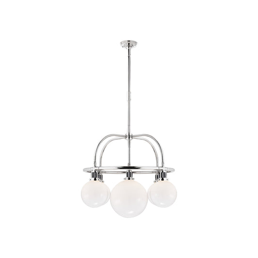 McCarren Single Tier Chandelier with White Glass