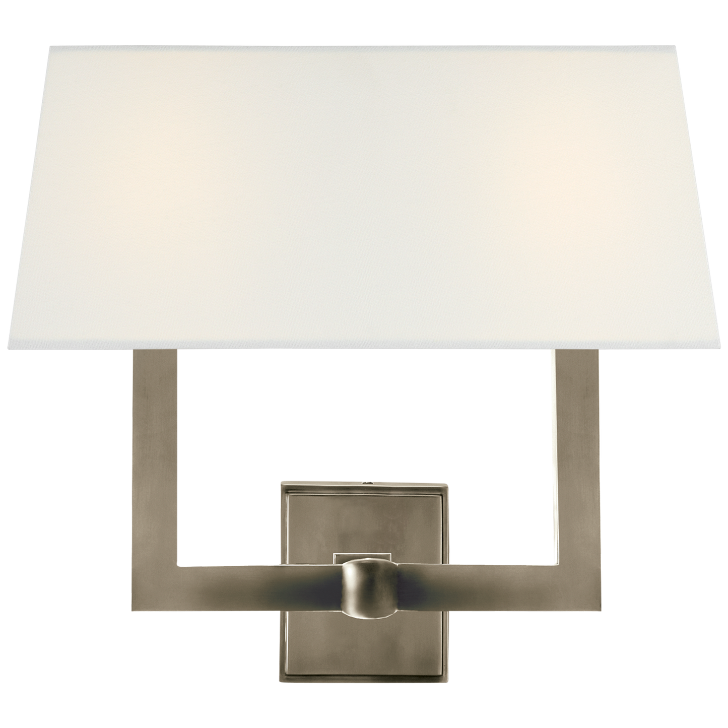 Square Tube Double Sconce with Linen Single Shade