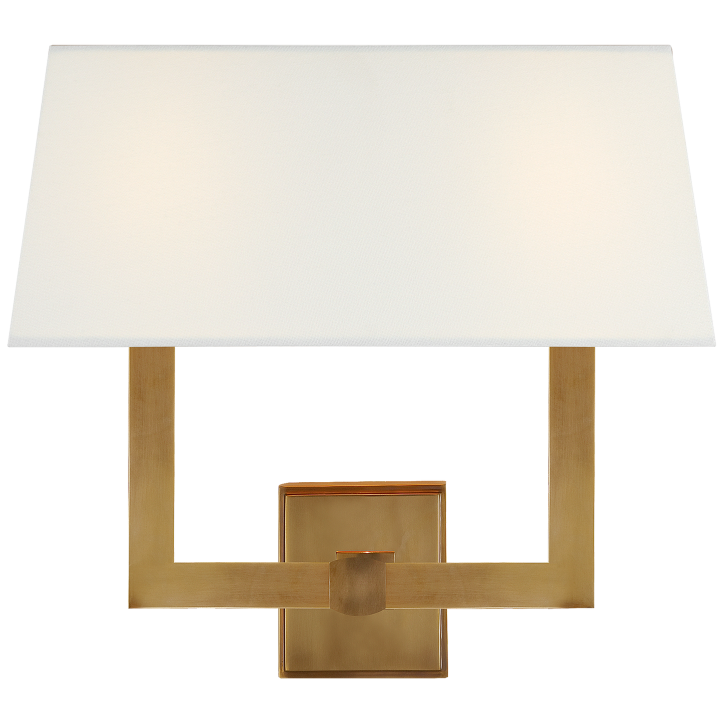 Square Tube Double Sconce with Linen Single Shade