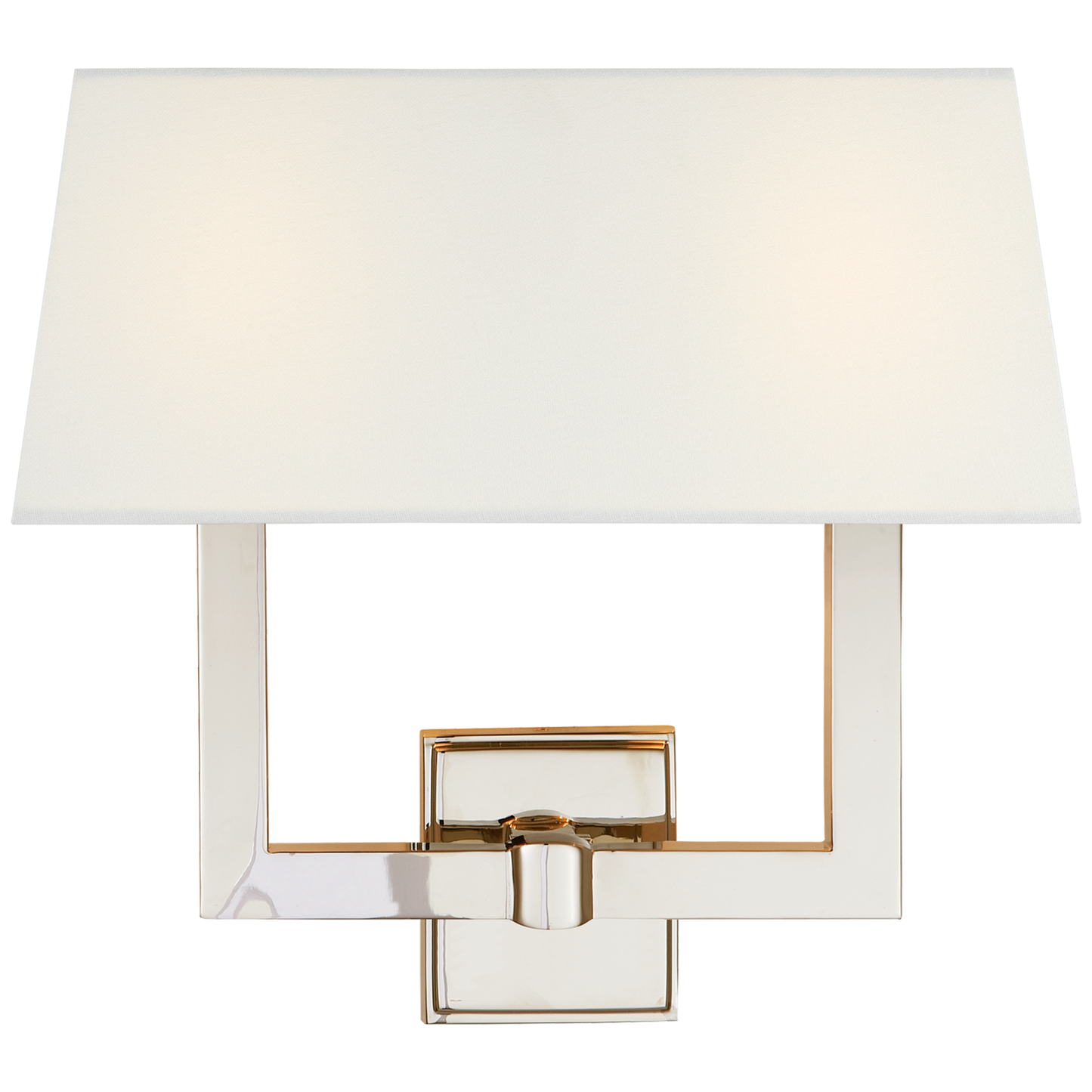 Square Tube Double Sconce with Linen Single Shade