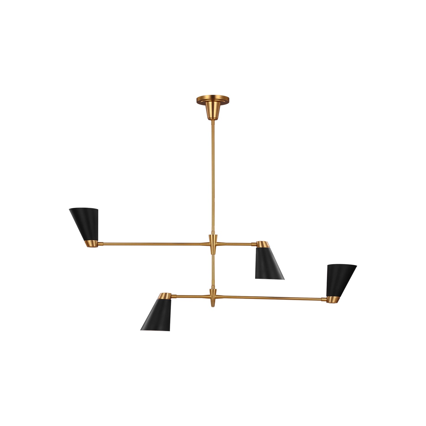 Signoret Medium Pendant in Burnished Brass with Matt Black