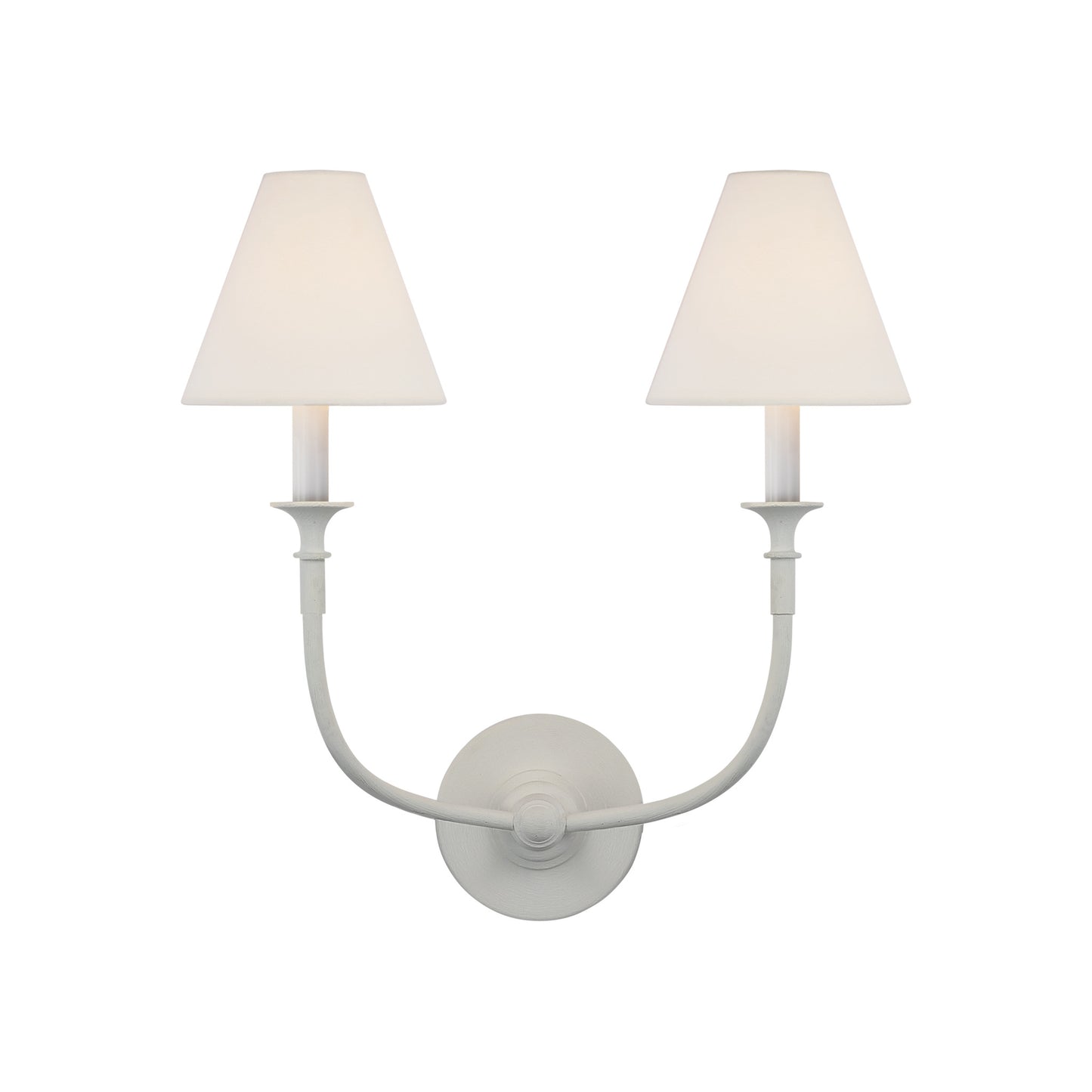 Piaf Double Sconce with Linen Shades