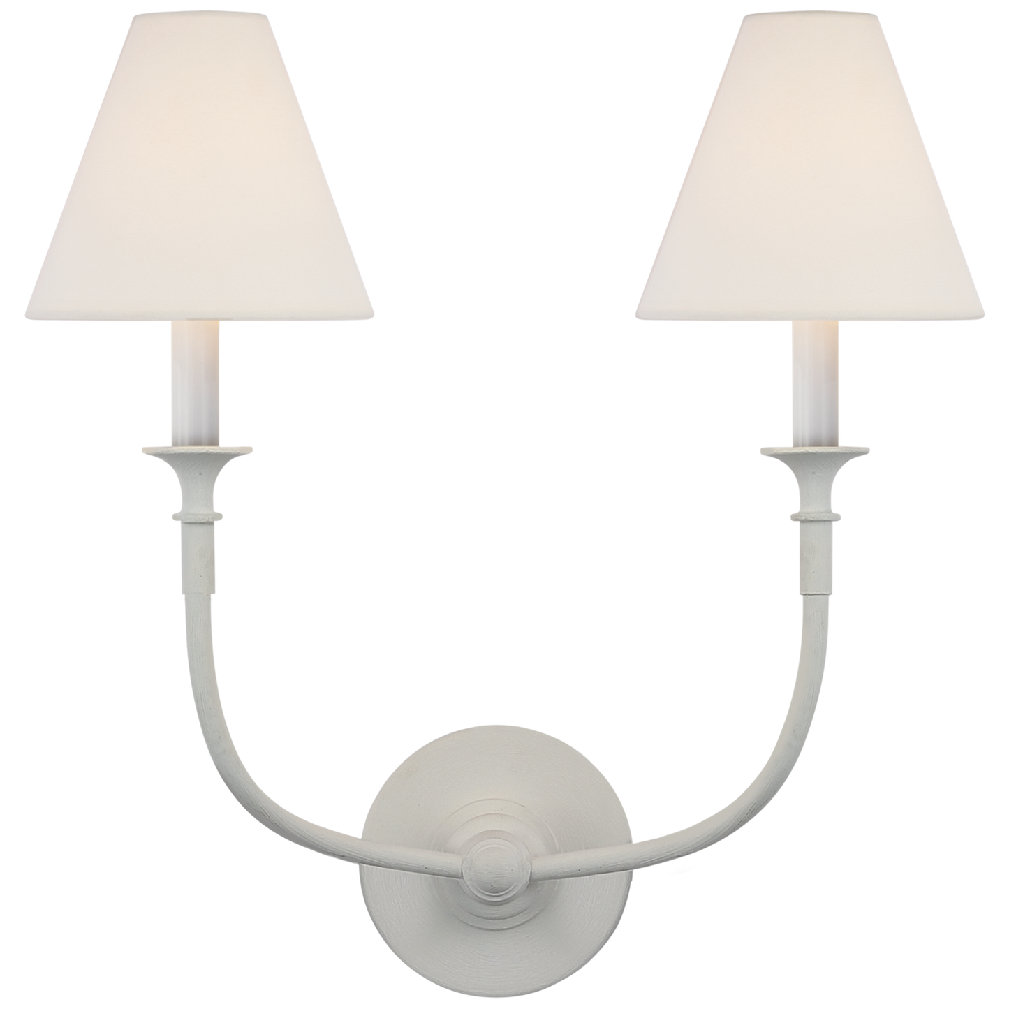 Piaf Double Sconce with Linen Shades