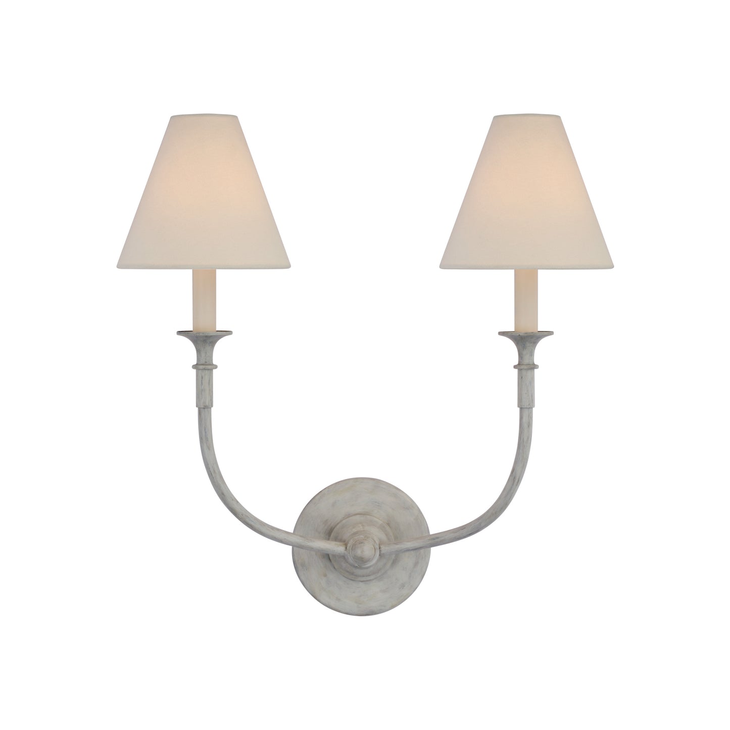 Piaf Double Sconce with Linen Shades