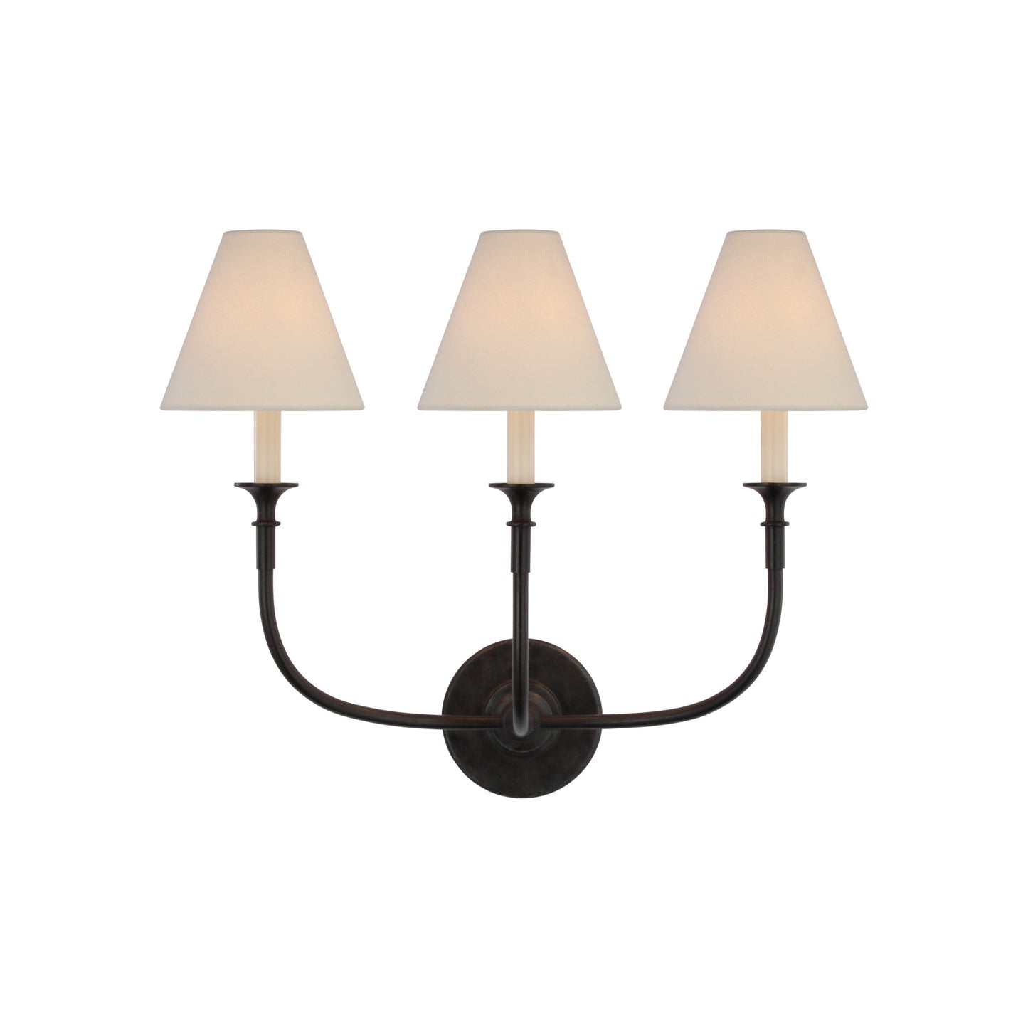 Piaf Triple Sconce with Linen Shade