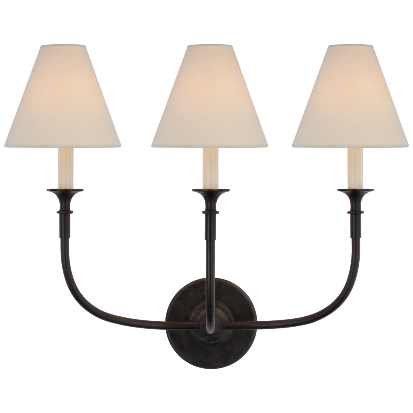 Piaf Triple Sconce with Linen Shade