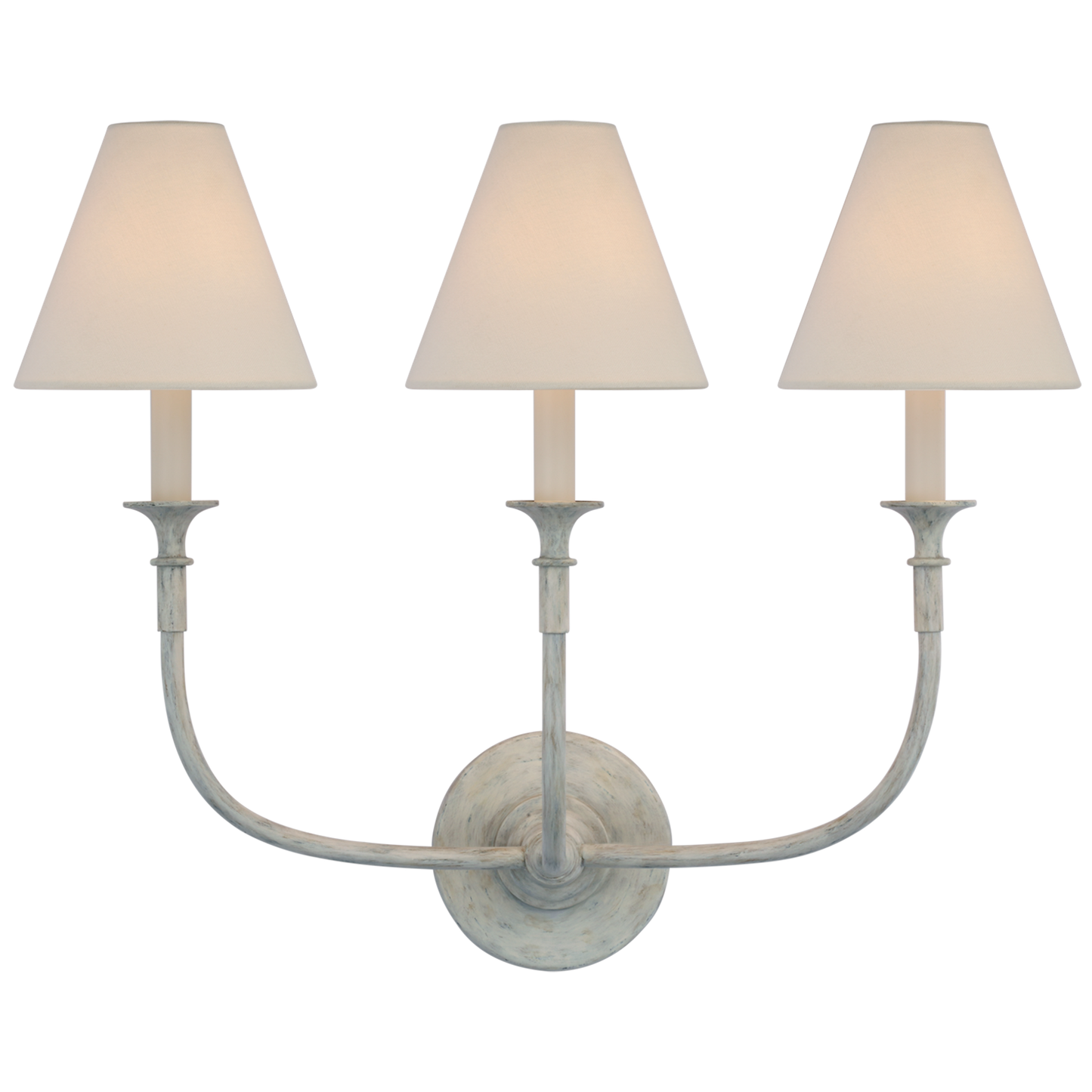 Piaf Triple Sconce with Linen Shade