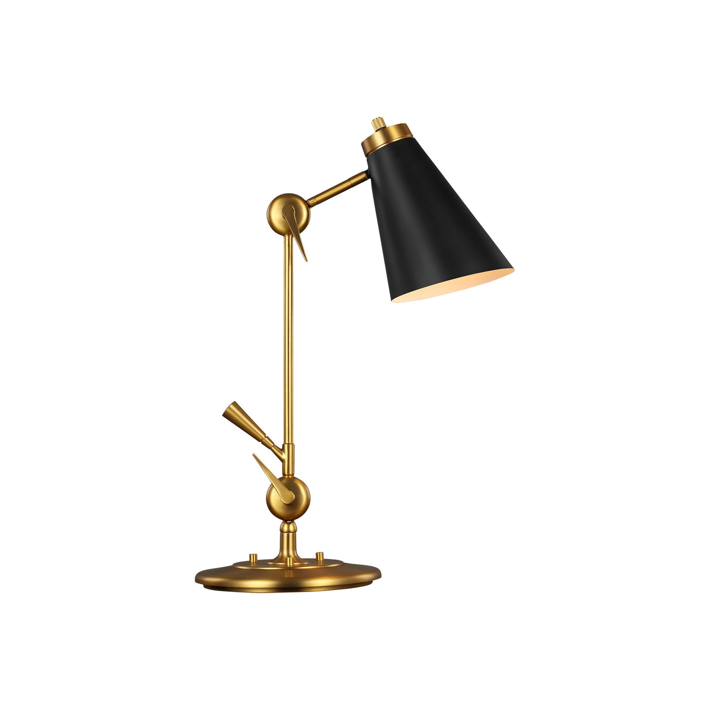 Signoret Task Table Lamp in Burnished Brass with Matt Black