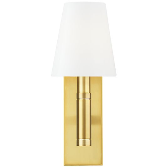 Beckham Classic Rectangular Sconce with White Glass