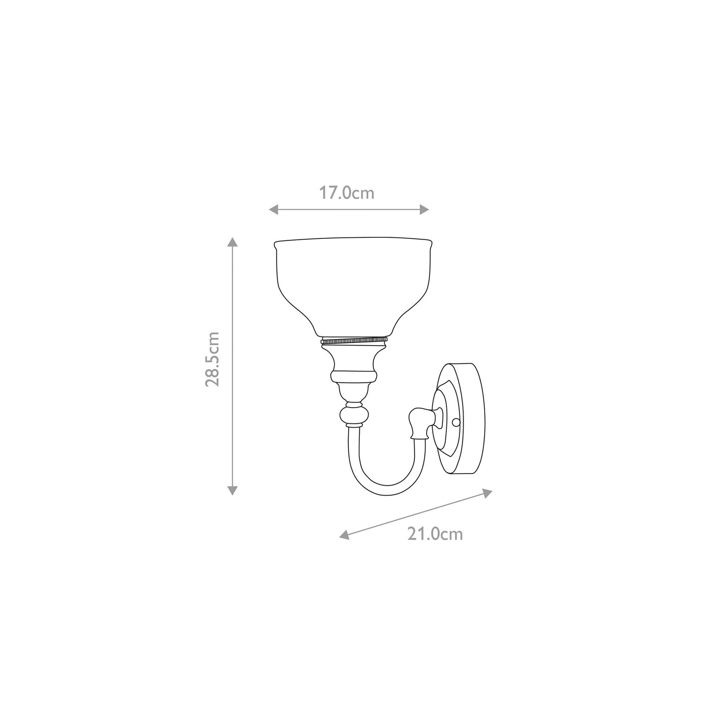 Cheadle 1-Light Wall Light in Polished Chrome