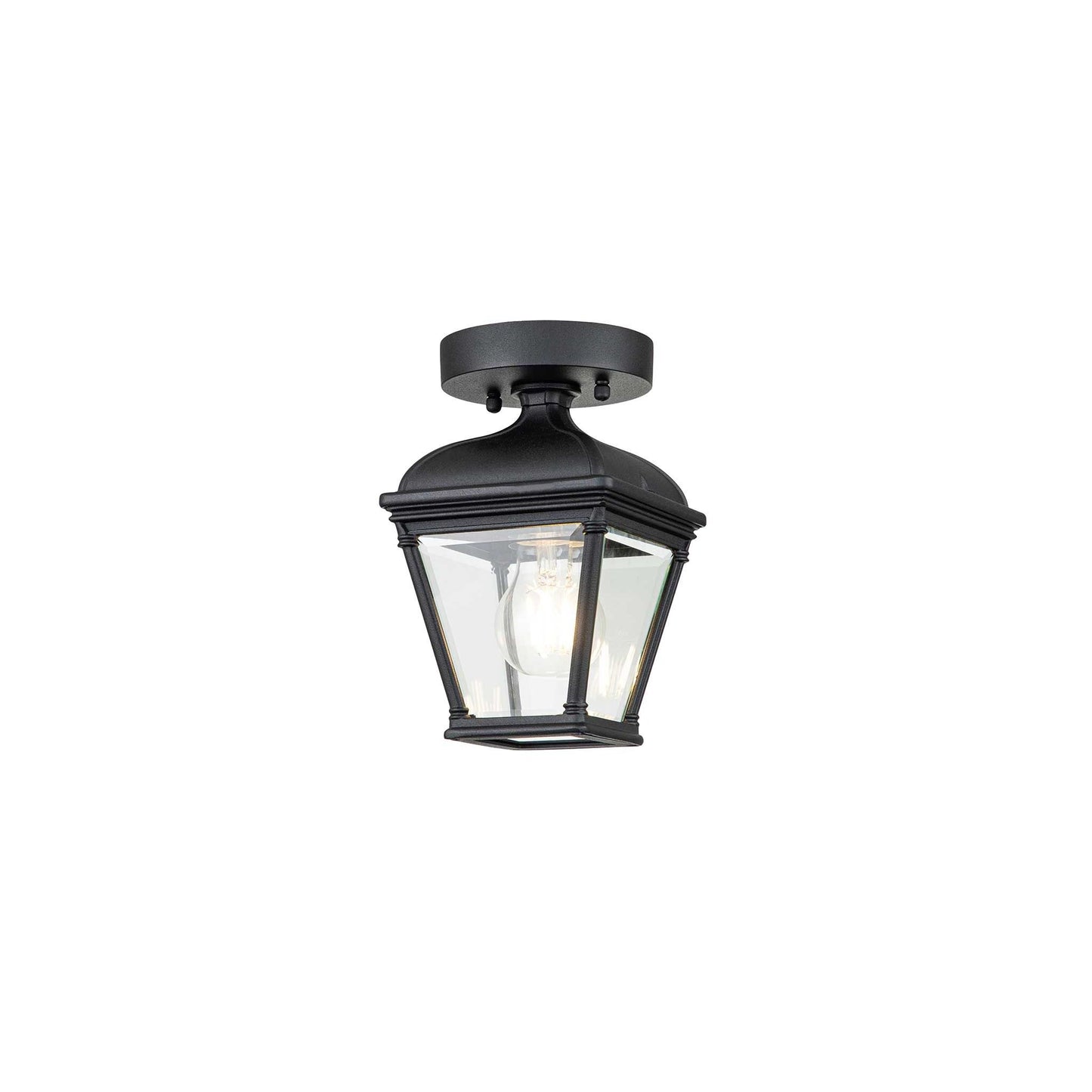 Bayview 1-Light Porch Lantern in Black